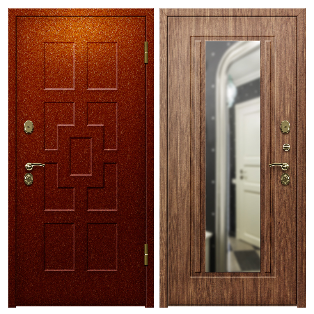 Рейтинг металлических дверей в квартиру. Входная дверь МДФ С двух сторон. Панель на входную дверь. Двери МДФ С зеркалом.